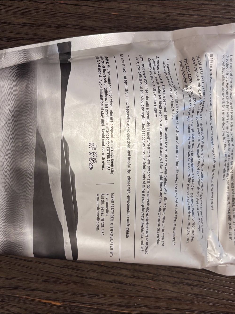 Enviromedica Magnetic Clay Bath (Whole Body Detox Support) 4.62 Lbs. ~ New - Picture 2 of 4